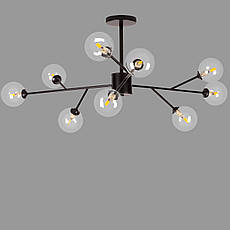 Чорна сучасна люстра на 9 ламп (52-9806-9 BK+CL), фото 4