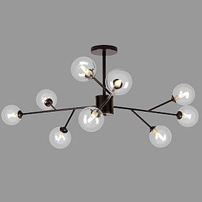 Чорна сучасна люстра на 9 ламп (52-9806-9 BK+CL), фото 1