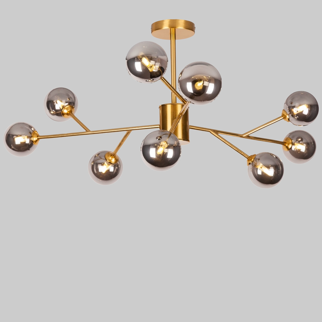 Бронзова сучасна люстра на 9 ламп (52-9806-9 BRZ+BK)