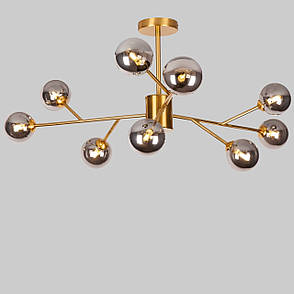 Бронзова сучасна люстра на 9 ламп (52-9806-9 BRZ+BK), фото 1