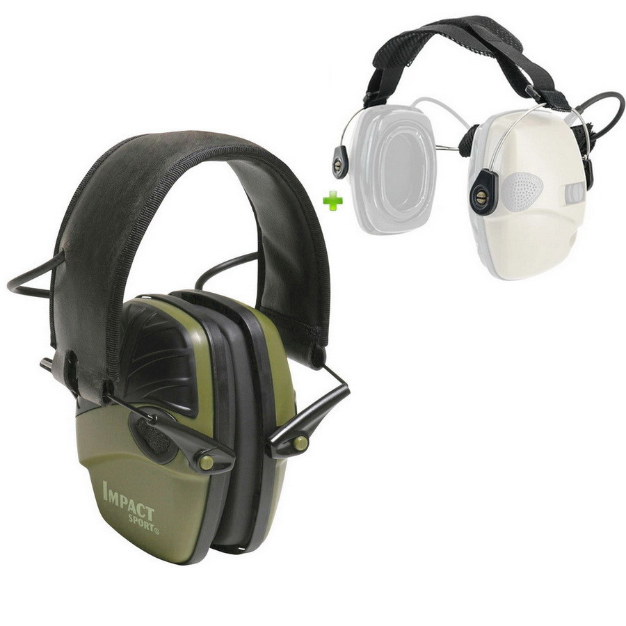 Активні навушники Howard Impact Sport (оригінал) + кріплення заднє наголов'я під шолом, фото 1