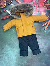 Зимовий дитячий теплий костюм від 1 року розміри 80-86 86-92 92-98 98-104 курточка та штанці - хутро єнота, фото 3