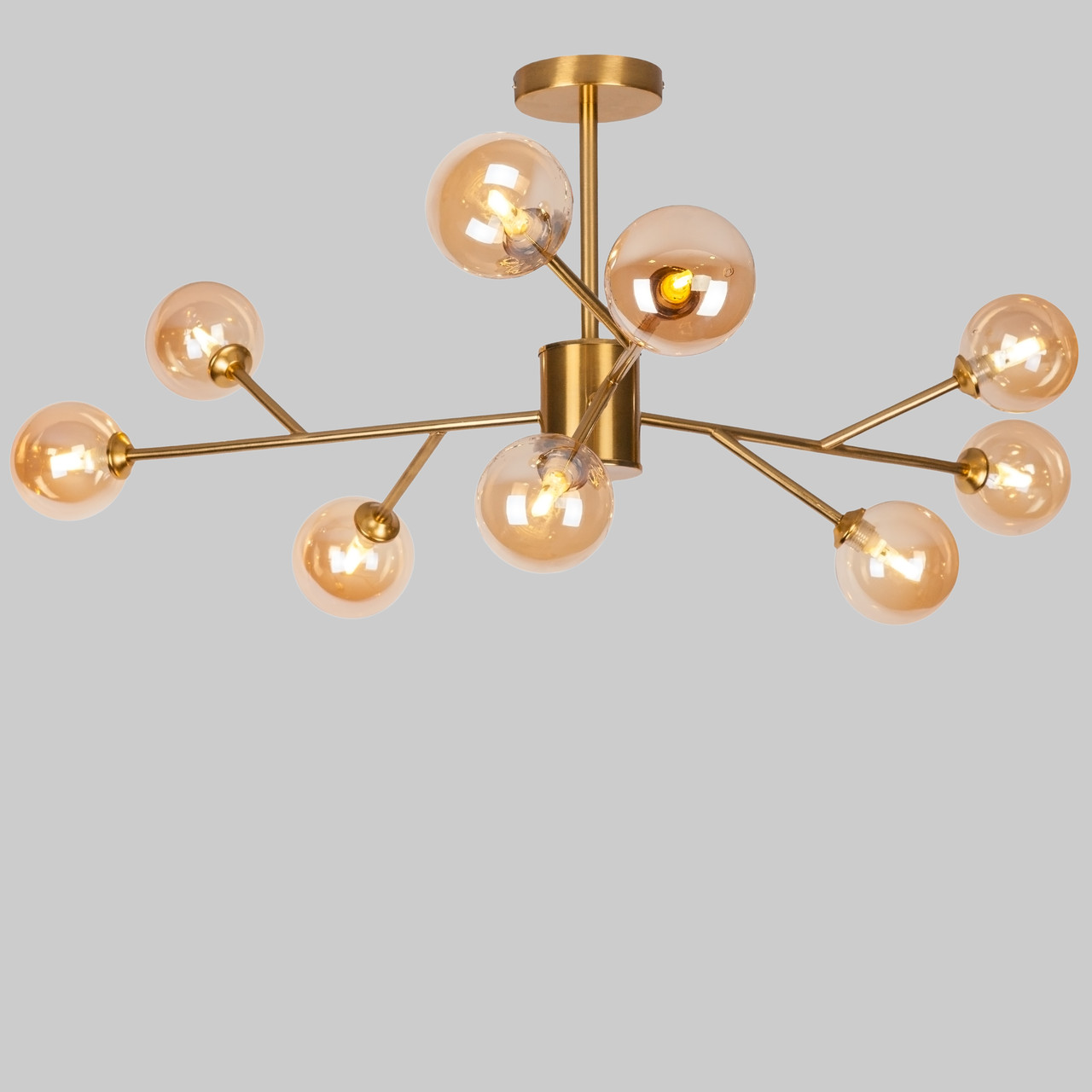 Бронзова сучасна люстра на 9 ламп (52-9806-9 BRZ+BR)