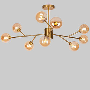 Бронзова сучасна люстра на 9 ламп (52-9806-9 BRZ+BR), фото 1