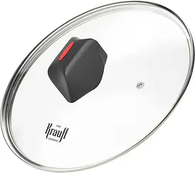 Кришка Krauff Smart Fry 26 см скляна з отвором для пару та термостійкою ручкою 29-305-185