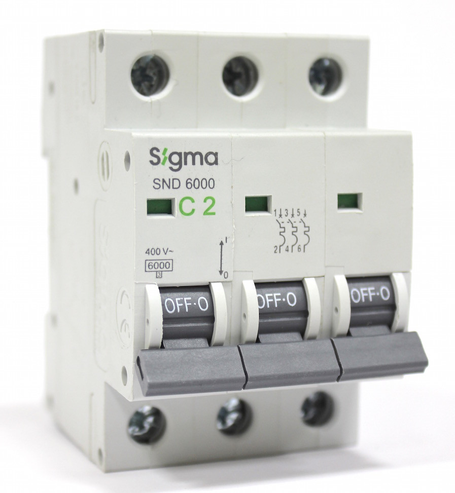 Автоматический выключатель автомат 2 А ампера трехфазный трехполюсный С ...