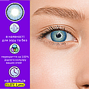 Сині Ляльково Лінзи з діоптріями | Контактні лінзи для поганого зору | Натуральні-Природні | Оптичні лінзи, фото 2