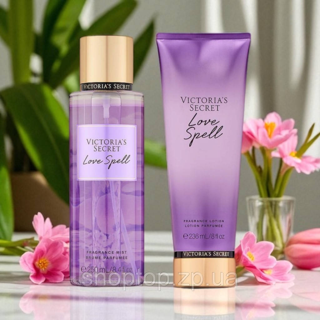 Подарунковий набір Victoria's Secret Love Spell Лосьйон 236 мл + Міст 250 мл, фото 1