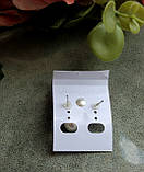 Сережки-цвяшки з перлами, колір срібло, фото 2