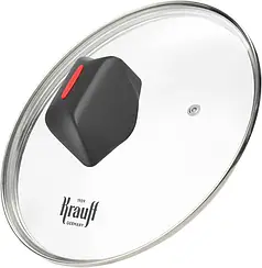 Кришка Krauff Smart Fry 20 см скляна з отвором для пару та термостійкою ручкою 29-305-183