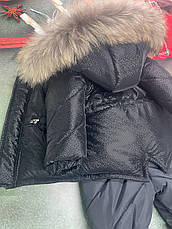 Зимовий дитячий теплий костюм від 1 року розміри 80-86 86-92 92-98 98-104 курточка та штанці - хутро єнота, фото 2