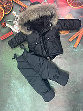 Зимовий дитячий теплий костюм від 1 року розміри 80-86 86-92 92-98 98-104 курточка та штанці - хутро єнота, фото 5