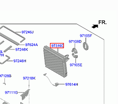 Випаровувач нобігрівача Hyundai Kona Electric (17-) 97139K4001