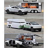 Машинка Tesla Cybertruck з причепом трейлером іграшка моделька металева Сірий (60854), фото 8