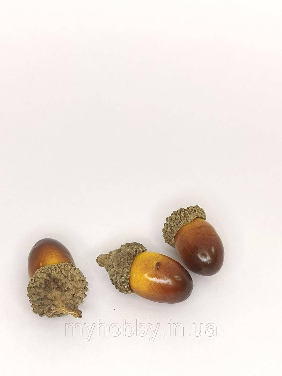 Штучні Жолуді 2,5см (в упаковці 2шт) для декору, фото 1