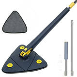 Висувна трикутна швабра з обертанням 360°, телескопічна ручка, насадка з мікрофібри, фото 4