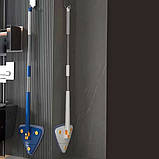 Висувна трикутна швабра з обертанням 360°, телескопічна ручка, насадка з мікрофібри, фото 5