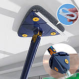 Висувна трикутна швабра з обертанням 360°, телескопічна ручка, насадка з мікрофібри, фото 6