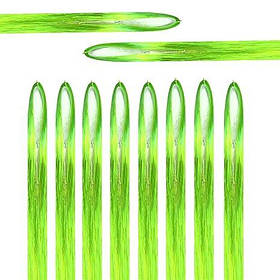 Блискучі нитки 120 см для волосся салатовий