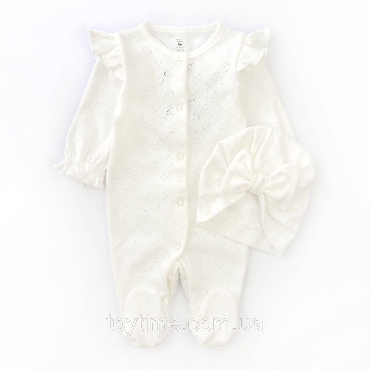 Комплект чоловічок з шапочкою для дівчинки Hearts, фото 1