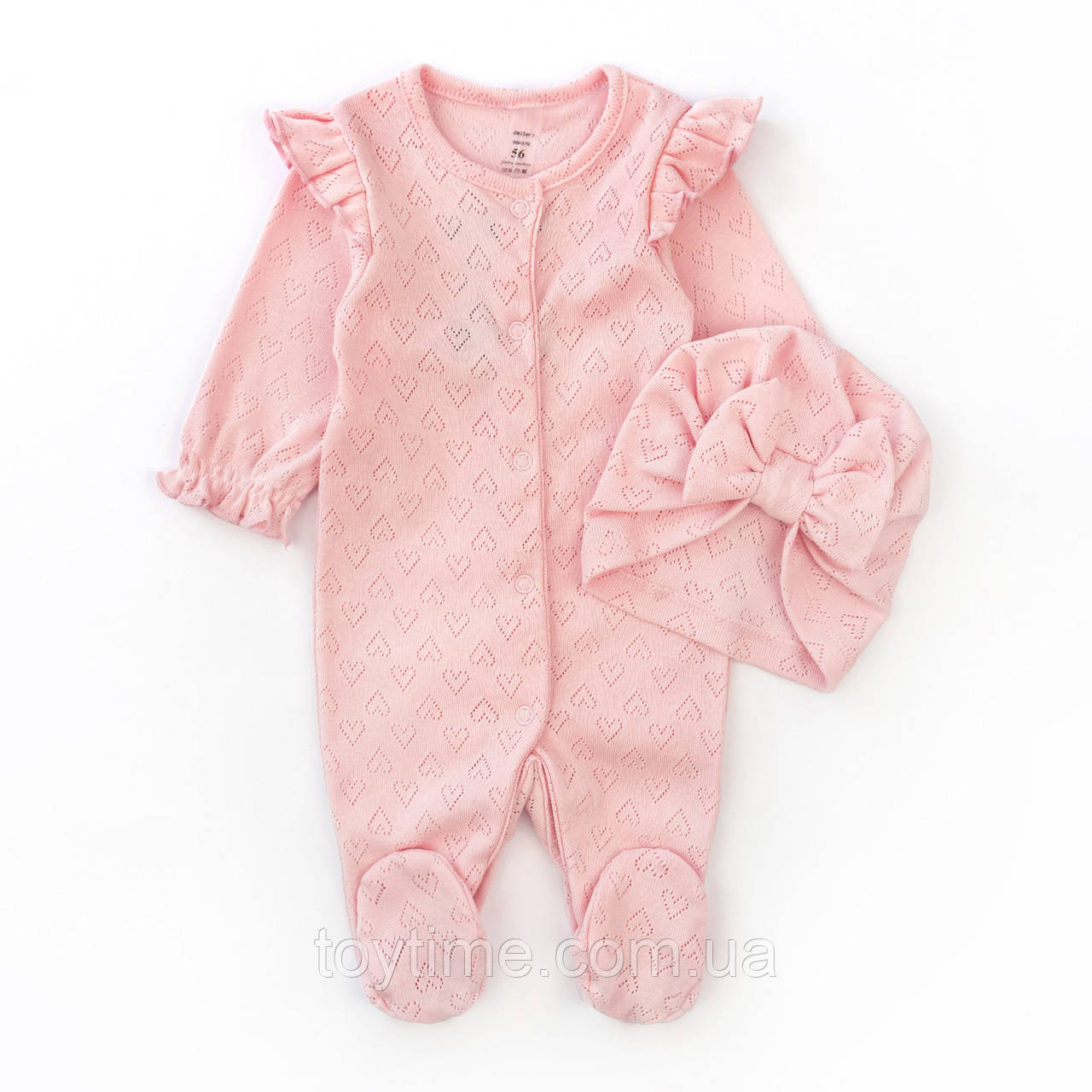 Комплект чоловічок з шапочкою для дівчинки Hearts, фото 1