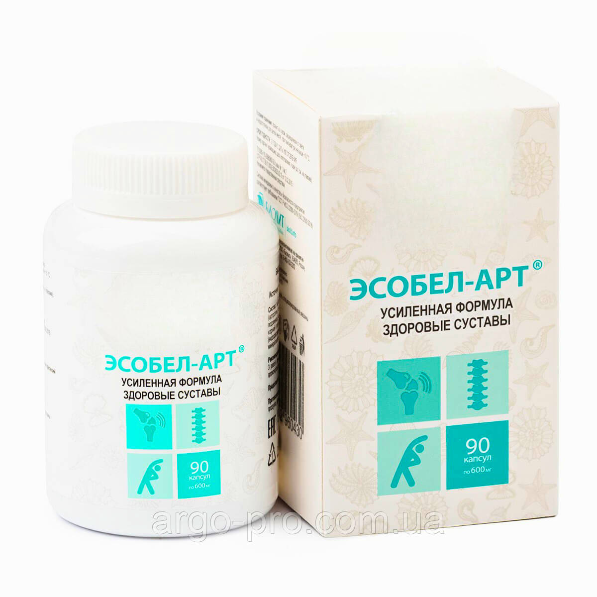 Эсобел Арт Арго для суглобів, кісток, шкіри, артрит, артроз, остеохондроз, перелом, розтягнення, остеопороз