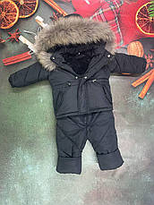 Зимовий дитячий теплий костюм від 1 року розміри 80-86 86-92 92-98 98-104 курточка та штанці - хутро єнота, фото 3