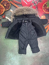 Зимовий дитячий теплий костюм від 1 року розміри 80-86 86-92 92-98 98-104 курточка та штанці - хутро єнота, фото 5