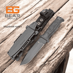 Ніж мисливський Bear Grylls Gerber ЧОРНИЙ 539-5 / 25см / 11см