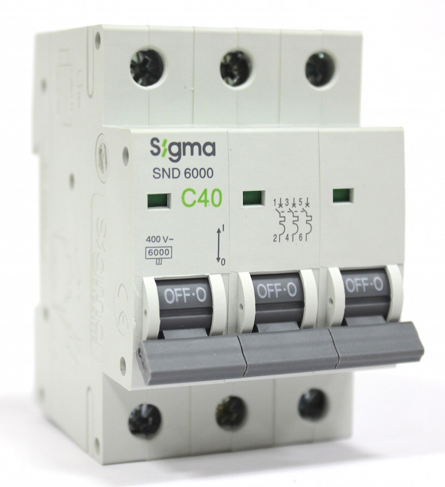 Автоматичний вимикач автомат 40 А ампер трьохфазний трьохполюсний С C ...