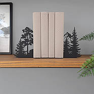 Металеві упори для книг Glozis Mountain (чорні), фото 6