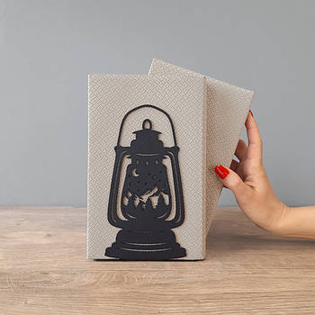 Металевий упор для книг Glozis Kerosene Lamp (чорний)