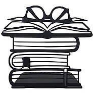 Металевий упор для книг Glozis Booklover (чорний), фото 2