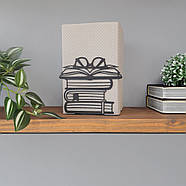 Металевий упор для книг Glozis Booklover (чорний), фото 4