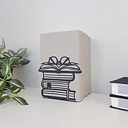 Металевий упор для книг Glozis Booklover (чорний), фото 5