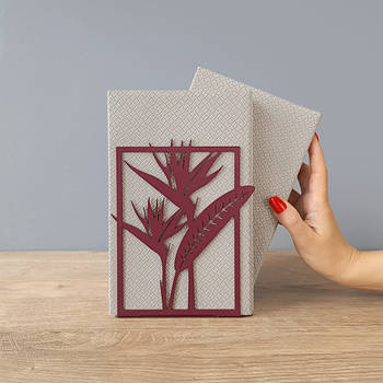 Металевий упор для книг Glozis Paradise (бордовий)