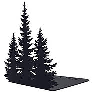 Металевий упор для книг Glozis Pinetree (чорний), фото 4