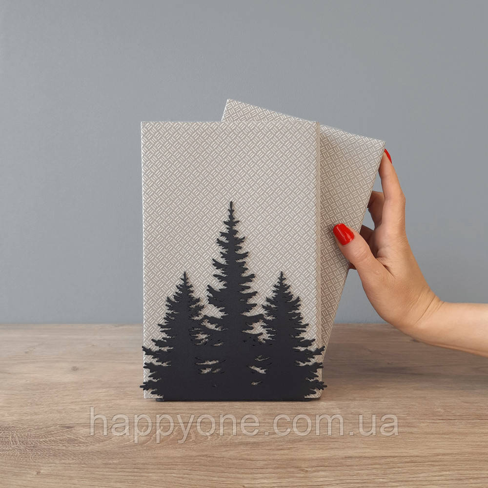 Металевий упор для книг Glozis Pinetree (чорний), фото 1