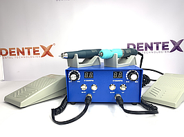 Потужний Безщітковий мікромотор 2 ручки + 2 педалі 90 000 обертів AT-CM-036-rotary-tool для зубних техніків