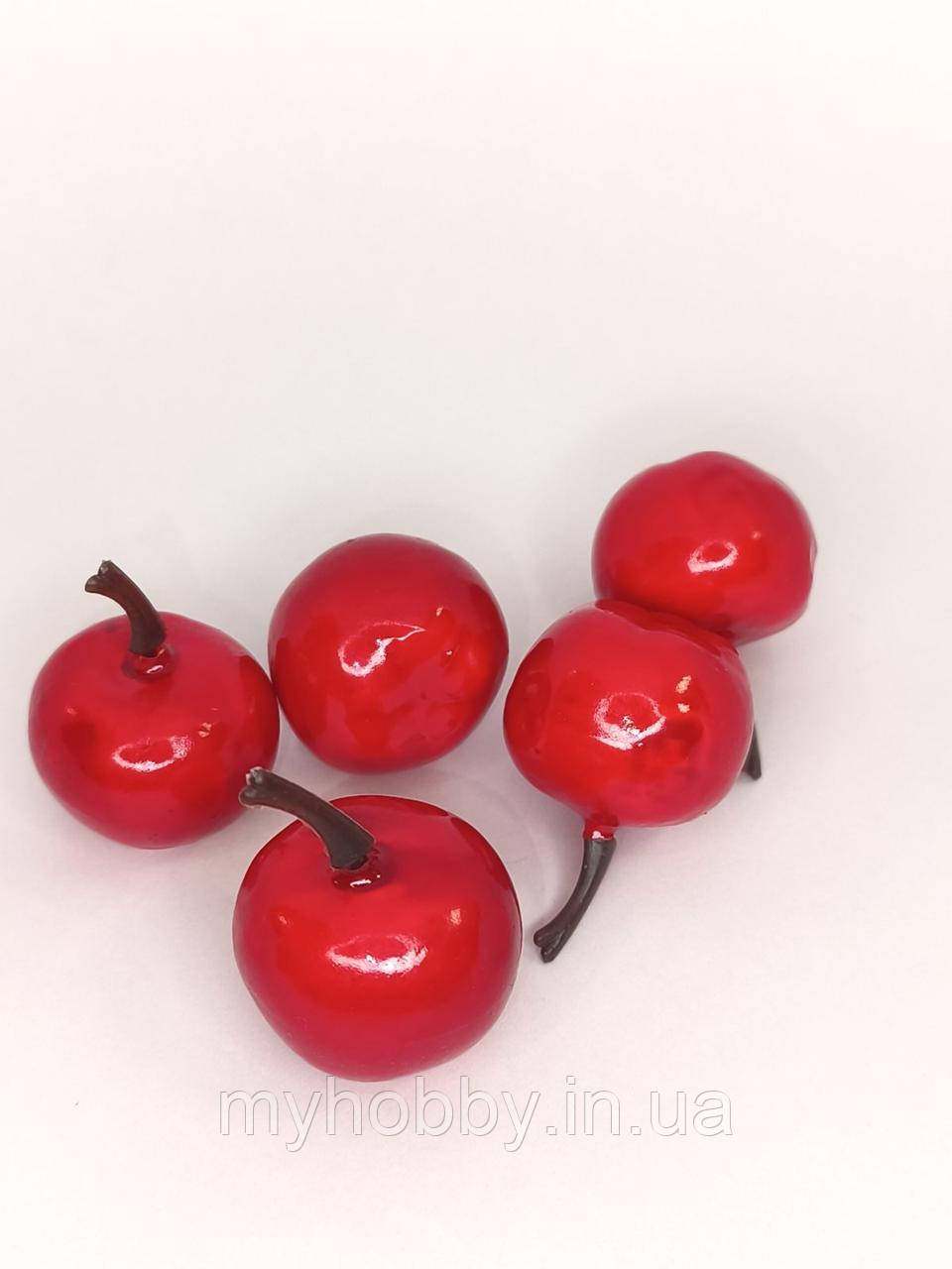 Штучне Яблучко червоне 3см - (5шт) для декору, фото 1