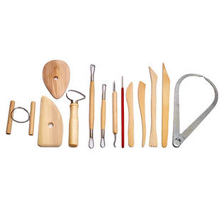 Набір інструментів для ліплення з полімерної глини, 13 шт., дерево Без бренда