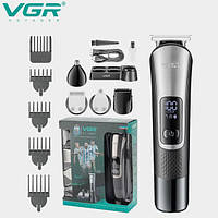 Профессиональная аккумуляторная машинка для стрижки волос 5 в 1 VGR V-111 триммер для бороды и усов