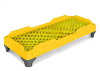 Ліжко пластикове жовте штабельоване для дитячого садка, шкіл, груп продовженого дня, антитаборів Нікан