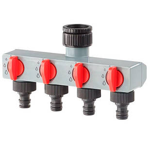 Перехідник розподілювач на 4 лінії для поливання, Aqualin 27208