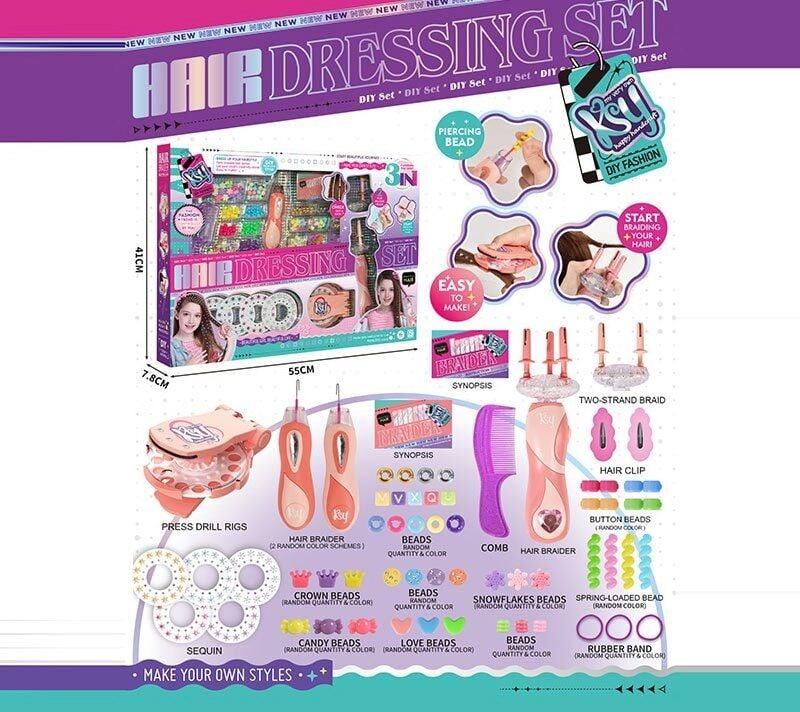 Набір стиліста KSY 966 (20) механічні прилади для нанизування бусин та приклеювання стразів, автоматична машинка для накручування