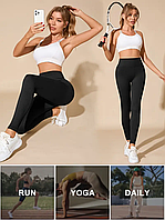 Лосини з Push up жіночі S-L чорні ефект пуш-ап у рубчик лосіни для спорту та дому