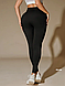 Лосіни жіночі у рубчик жіночі лосини для дівчат чорні легінси для спорту та прогулянок - фото 6 - id-p2686104226