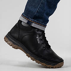 Черевики чоловічі зимові з шкіри чорні (ЛБ 45)