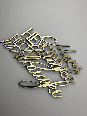 Топпер Мені не можна солодке - неси напівсолодке, дзеркальний пластик, жартівливий напис золотий для дівчини, фото 3