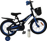 Дитячий сталевий 16 Hammer Smart велосипед чорно-синій для хлопчиків, фото 3